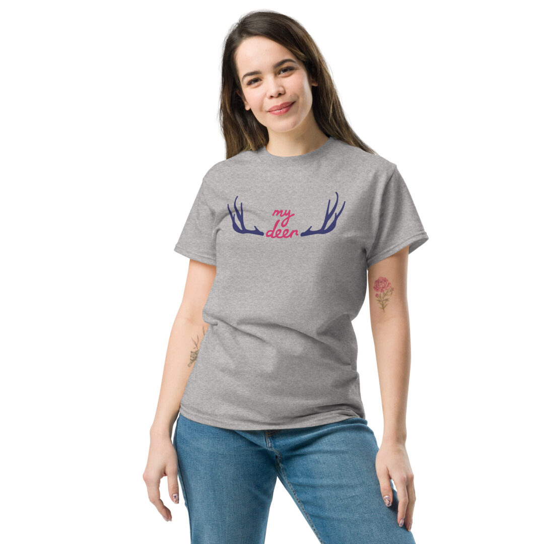 Unisex Classic Grey T-Shirt – "My Deer"